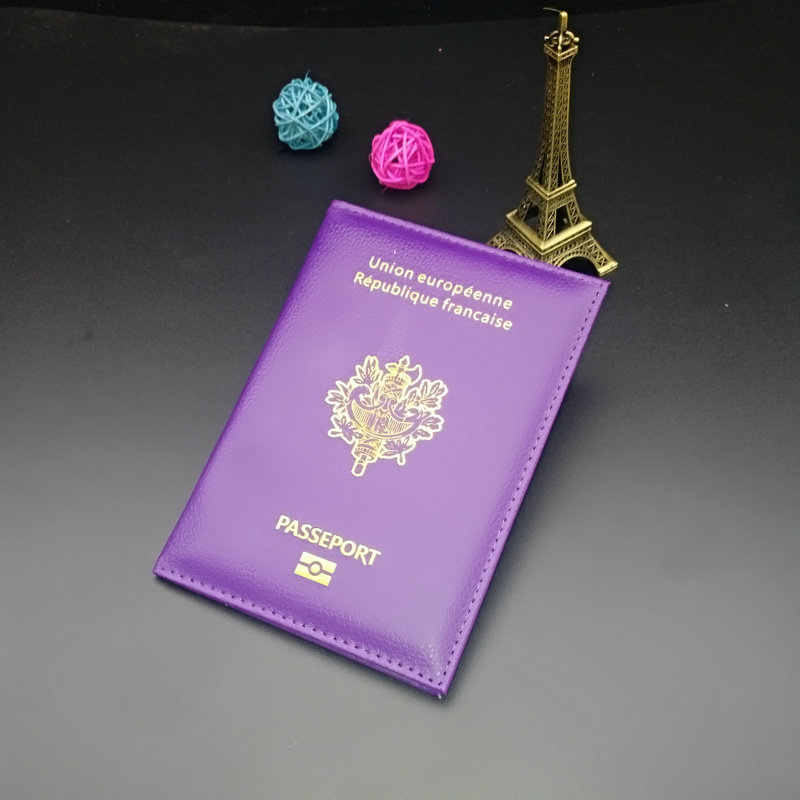 Picture of French Passbook Holder PU Material Open Double Folding ID Holder Passbook Holder Multiple Colors