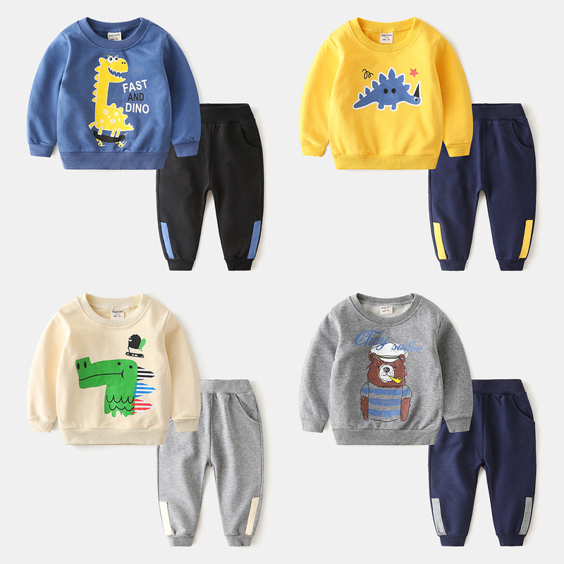 Picture of Children's Suit 2024 Autumn Children's Clothing Boys' Sweaters and Pants Two-Piece Set Baby Cartoon Tops Casual Wear Wholesale