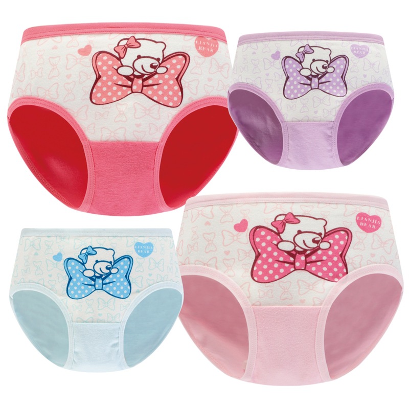 Picture of New candy color 95% cotton children's underwear girls briefs cartoon printed children's underwear wholesale