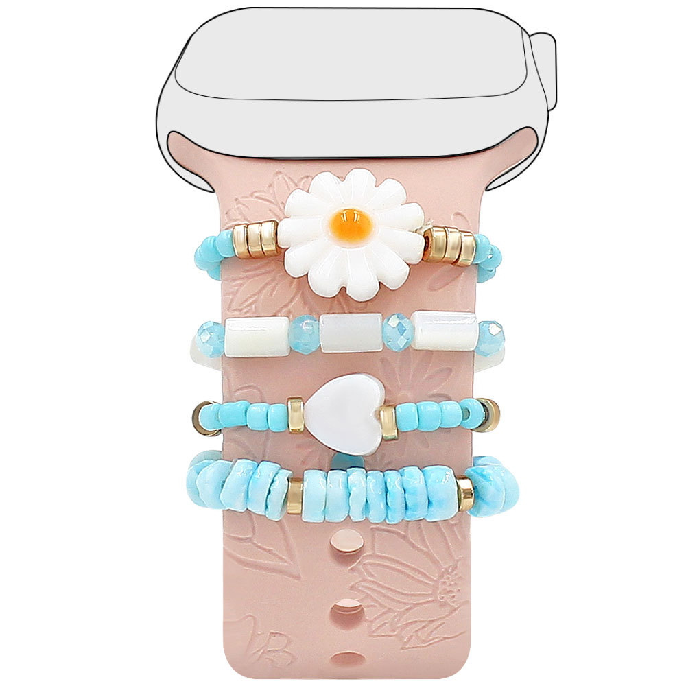 Picture of For Apple Watch Watch Watch Universal Silicone Strap Flower Shell Beads