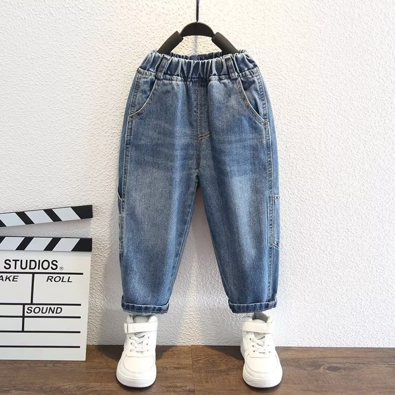 Picture of Boys' Jeans Spring and Autumn 2023 New Middle and Large Children's Trendy Cool Children's Wear Loose Fried Street Children's and Boys Long Pants