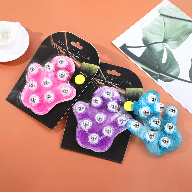 Picture of Nine-Bead Massager Palm Rotating Magnetic Beads Steel Ball Household Meridian Brush Nine-Bead Massager Ball Massage Brush