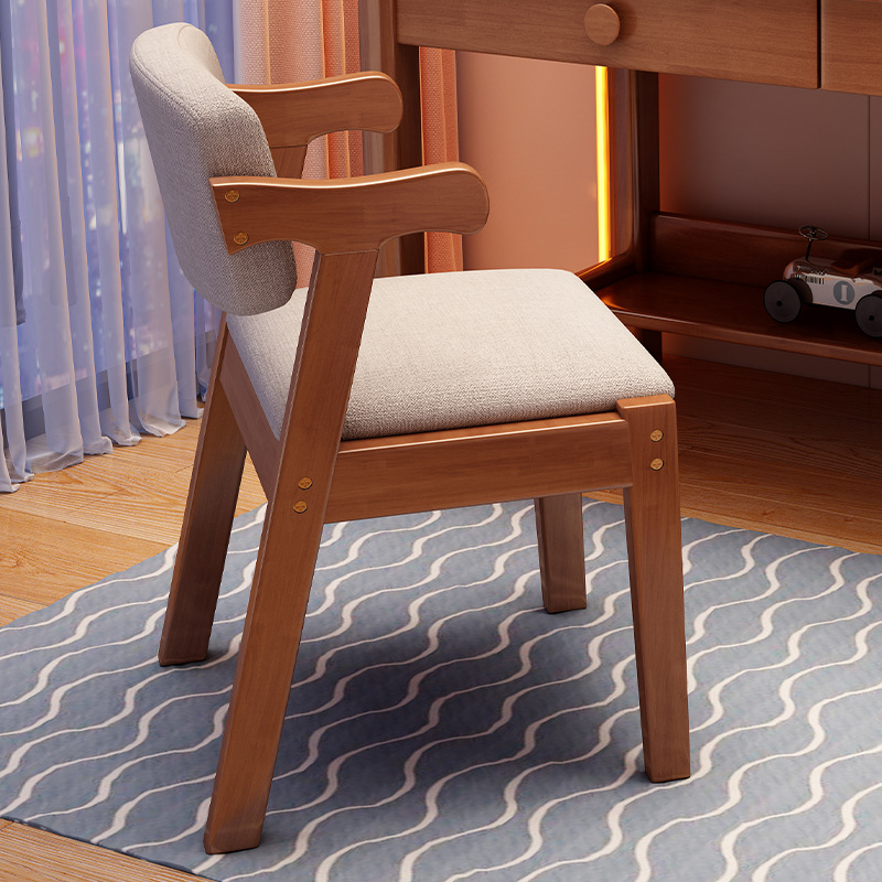 Picture of Solid Wood Chair Home Backrest Desk Chair Learning Chair Children Student Computer Writing Lift Chair with Armrest Dining Chair