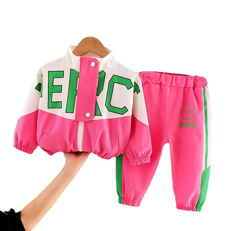 Picture of Foreign trade new autumn children's clothes suit baby long-sleeved zipper jacket coat trousers two-piece set delivery