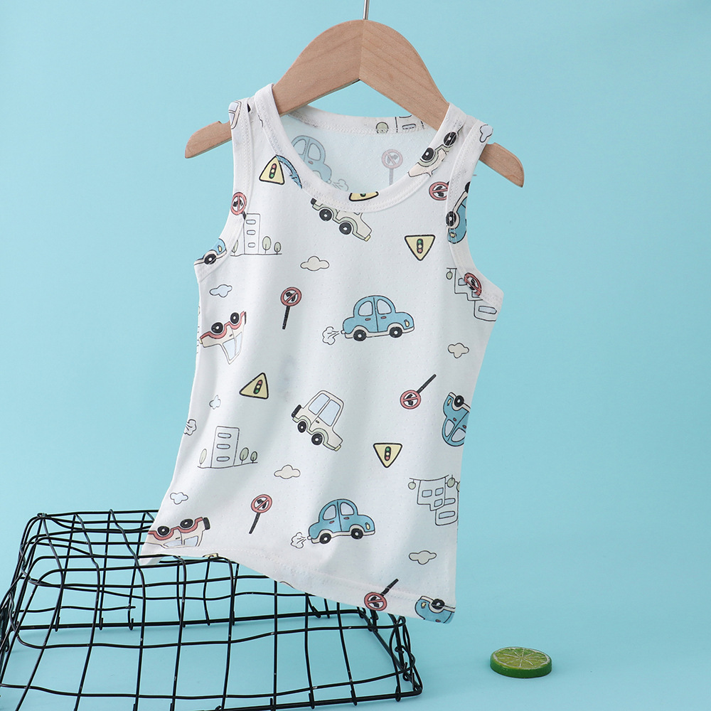Picture of JX Children's Vest Boys' Slub Cotton Inner Wear Girls' Baby Summer Thin Children's Base Shirt Sling Vest Trendy