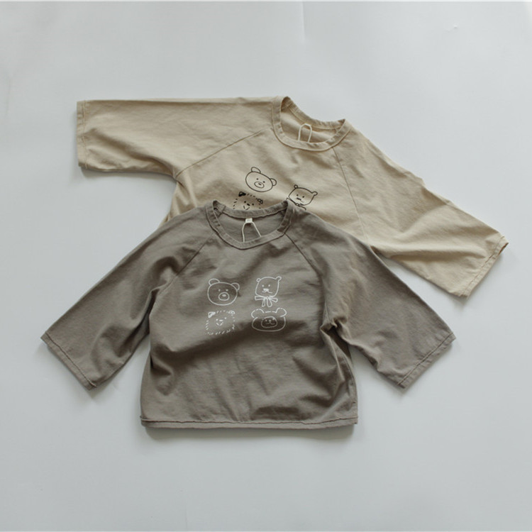 Picture of 2024 Autumn Children's T-Shirt Long Sleeve Children's Bottoming Shirt Korean Style Round Neck Top Boys and Girls Loose Casual