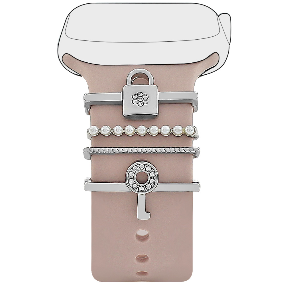 Picture of Applies to Apple Watch Watch Universal Silicone Strap Diamond Key Decoration