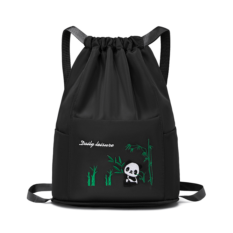 Picture of Drawstring Girdle Portable Foldable Large Capacity Embroidery Bag Backpack Dry and Wet Separate Bag Portable Shopping Bag