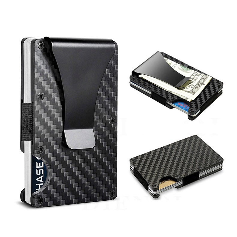 Carbon Fiber Card Holder Anti-Degaussing Men's Multi-Functional Wallet Card Holder Card Box Anti-Theft Rfid Credit Card Holder