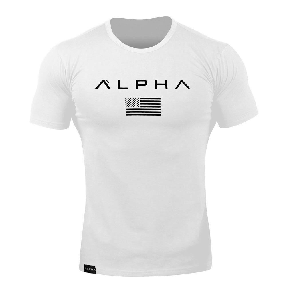 Picture of Muscle Fitness European and American Summer Round Neck Sports T-shirt Men's Short Sleeve Fitness Running Training Clothing alpha Short Sleeve