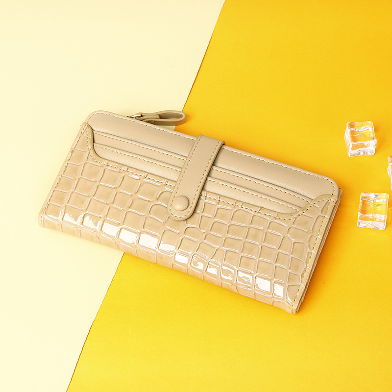 Picture of Cross-Border New Wallet Crocodile Pattern Zipper Multi-Card Slot Solid Color Simple Wallet Long High-End Large-Capacity Wallet