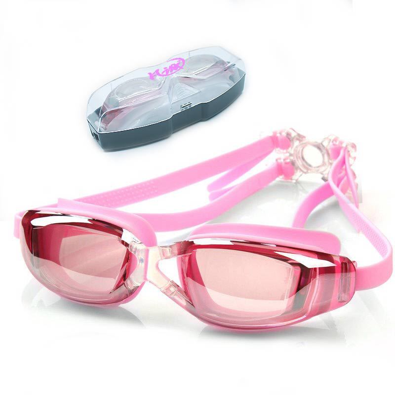 Picture of Myopia optional pink swimming goggles women waterproof anti-fog HD swimming glasses large frame transparent diving equipment wholesale
