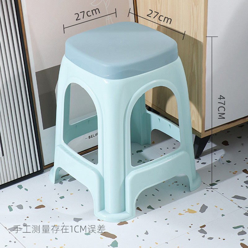 Picture of Thickened plastic stool household chair square stool plastic adult bench simple high stool stackable stool wholesale