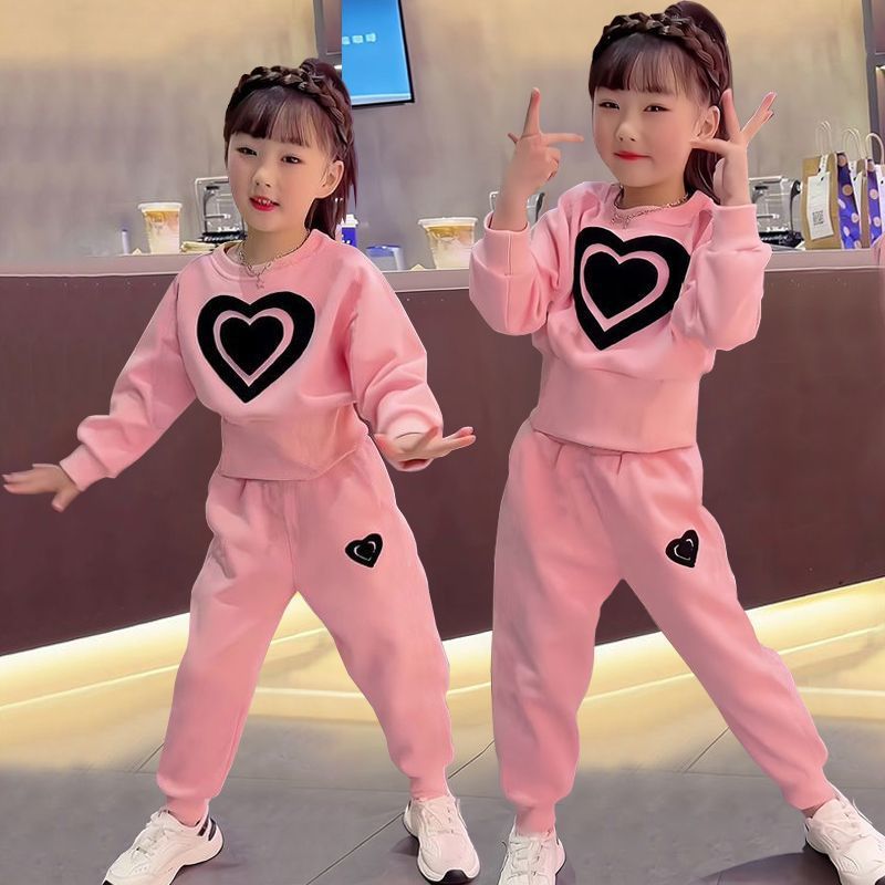 Picture of [Original Foam Printing] Girls Spring & Fall Suits New Spring Clothes, Medium and Large Kidsren's Sweatshirts, Kidsren's Two-Piece Sets