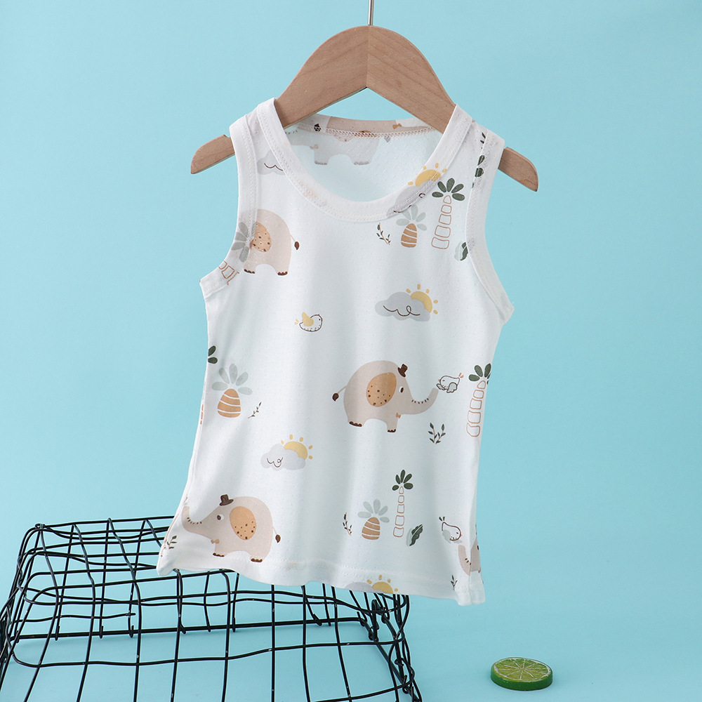 Picture of JX Children's Vest Boys' Slub Cotton Inner Wear Girls' Baby Summer Thin Children's Base Shirt Sling Vest Trendy