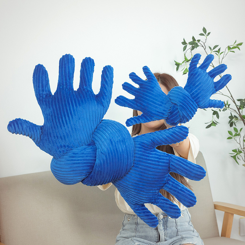 Picture of Creative New Blue Palm Plush Toy Boyfriend Pillow Sofa Long Pillow Lazy Sleeping Clip Pillow