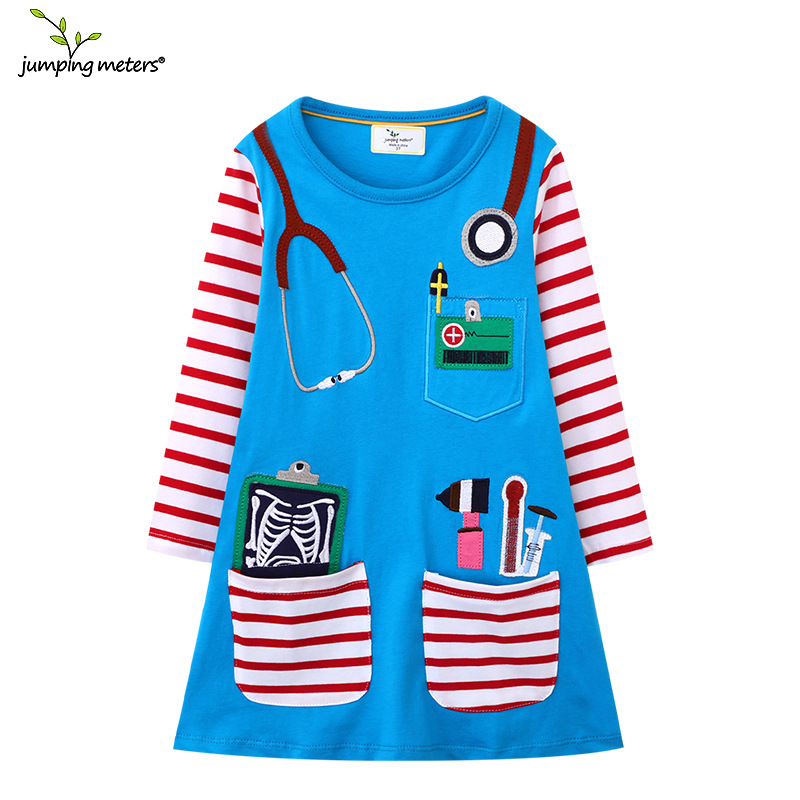 Picture of Girls dress autumn new children's clothing Europe and the United States wholesale long sleeve student skirt children's skirt a generation of hair