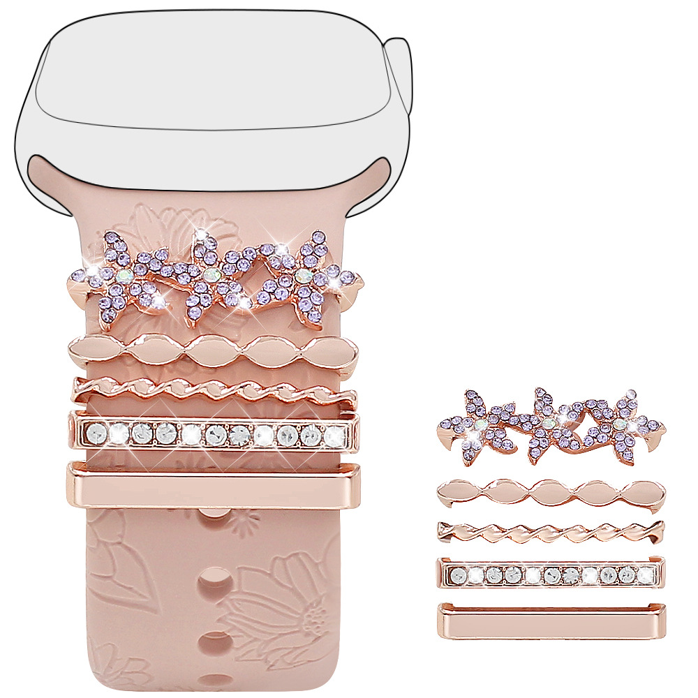 Picture of For Apple Watch Watch Apple Watch Universal Silicone Strap Diamond Dragonfly Love
