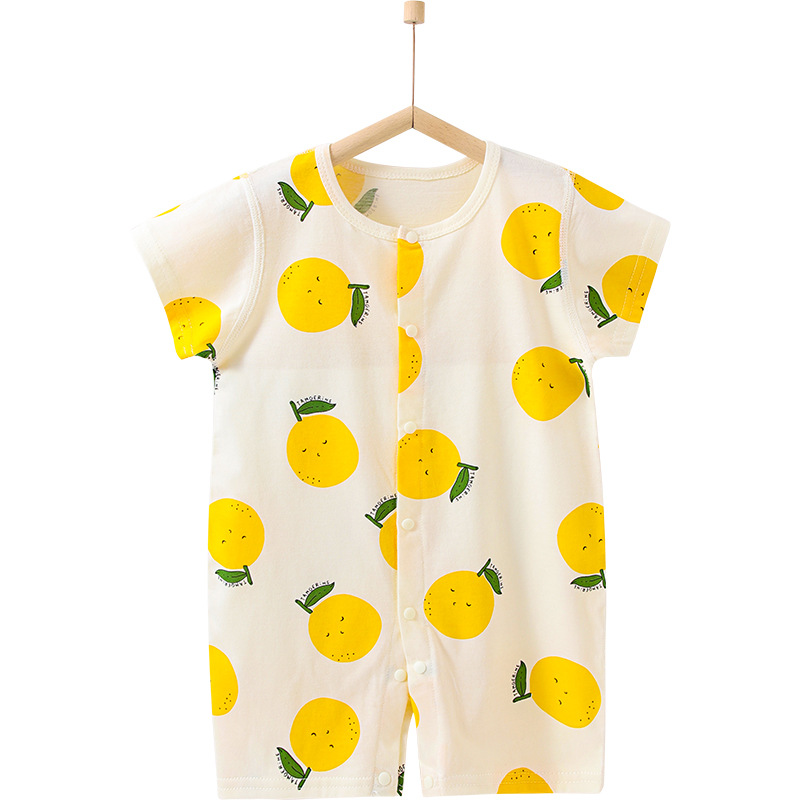 Picture of Spring and Summer Thin Children's Climbing Suit Outer Wear Pure Cotton Newborn Short-sleeved Baby Class A Baby Clothes All-in-one