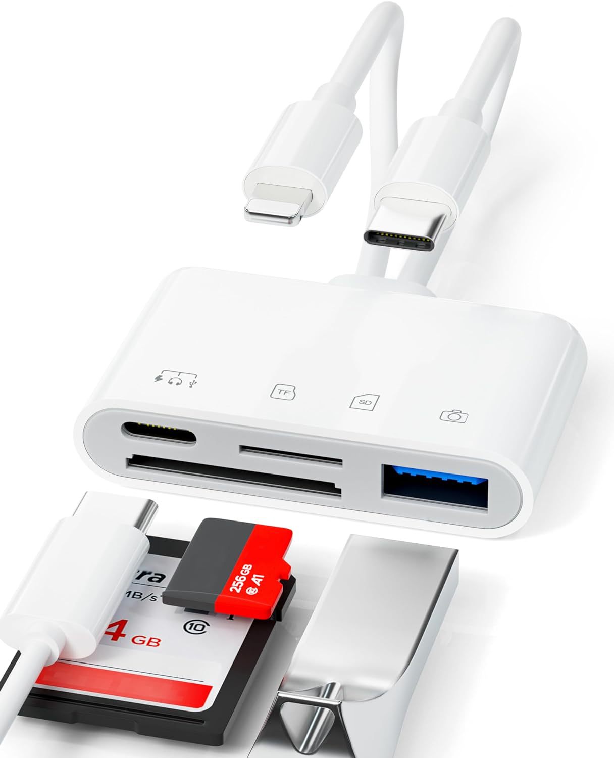Picture of Mobile Phone Card Reader Three-In-One Adapter Multi-Function USB Extender Tfsd Memory Card Docking Station USB Hub