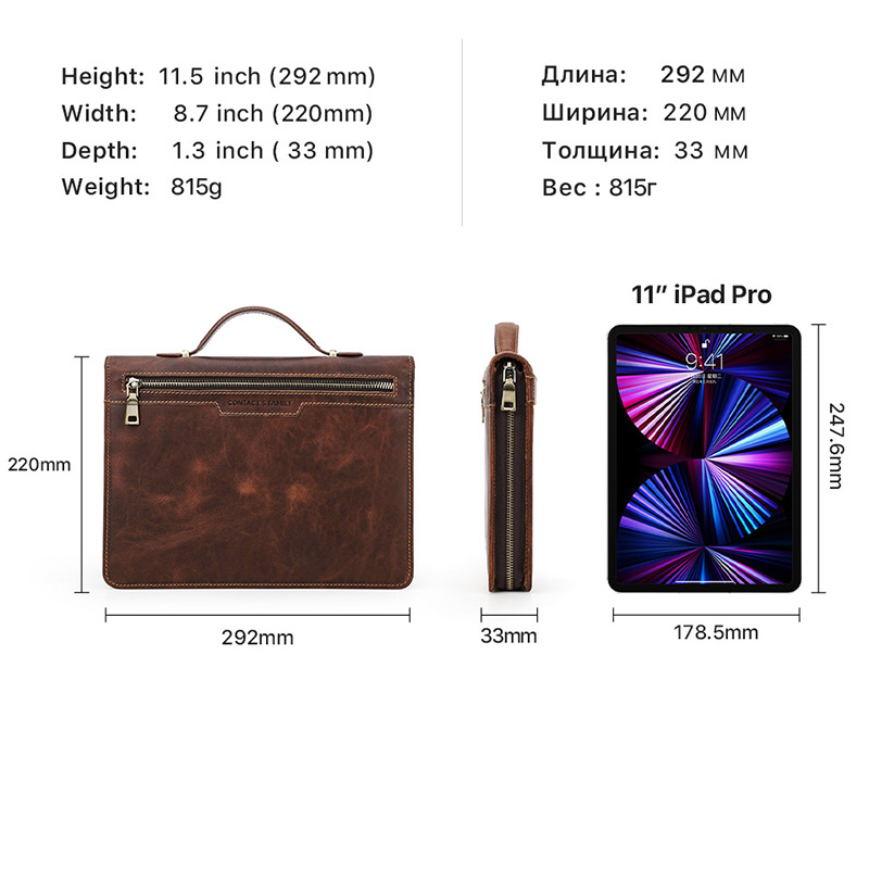 Picture of Suitable for ipadpro Leather Protective Case Anti-fall Retro Style Multi-functional Portable iPad Case with Airtag