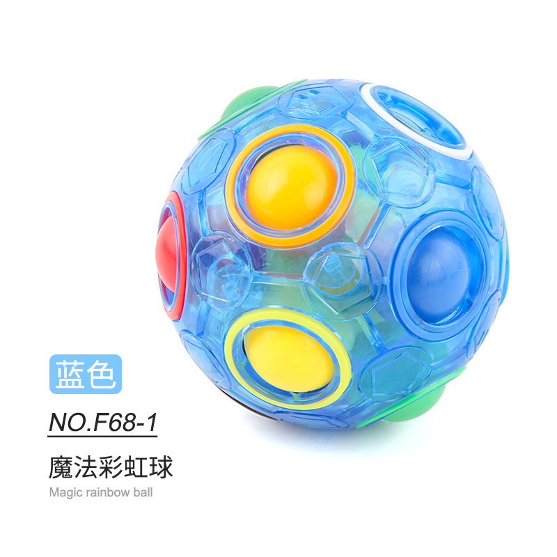 Picture of Cross-border Amazon Rainbow Ball Decompression Spinning Top Children's Educational Round Twelve-hole Mixed Color Magic Ball Toy