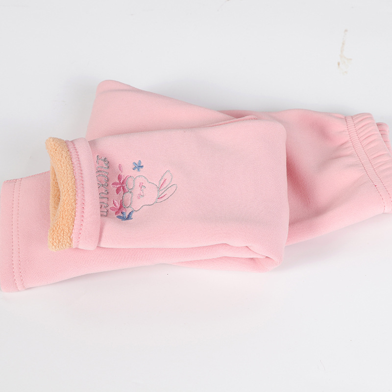 Picture of Girls' leggings spring and autumn outdoor wear 2023 New 2-year-old 3 autumn clothes 4 Western style 5 fleece-lined baby Winter Children's pants