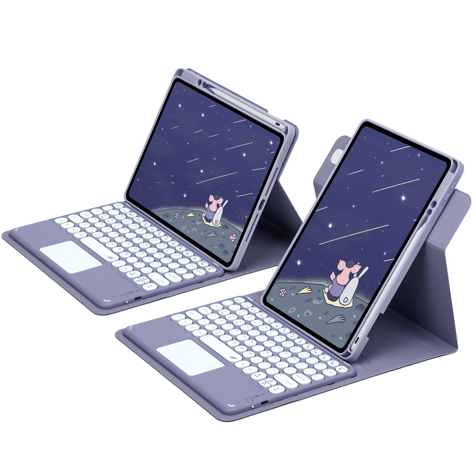 Picture of For iPad10.2 protective cover 10 generation acrylic rotating magnetic Bluetooth keyboard protective cover 10.9 pen slot