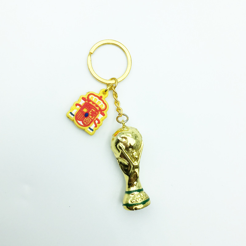 Picture of Brazil France Portugal Hercules Cup World Cup plus PVC team emblem football resin trophy fans keychain