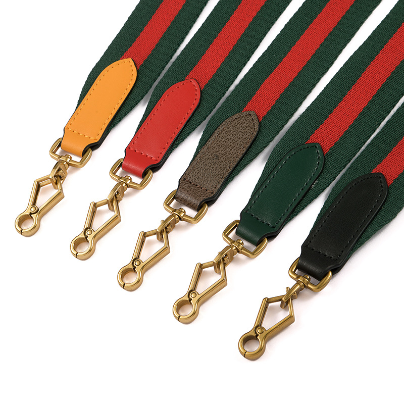 Picture of Suitable for G-Chi Adjustable 3.8CM Canvas Ribbon F-46 Shoulder Crossbody Green Red Bag Belt Single Buy Replacement Shoulder Belt