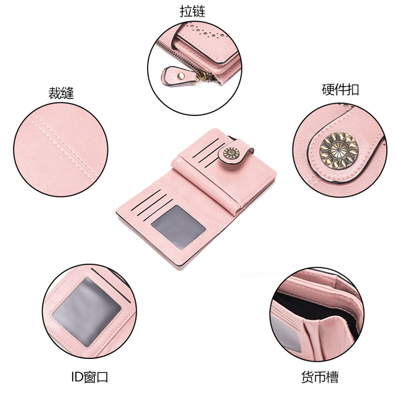 Picture of 2022 New Women's Wallet Women's Short Student Korean Version Multifunctional Mini Coin Purse Driver's License Wallet