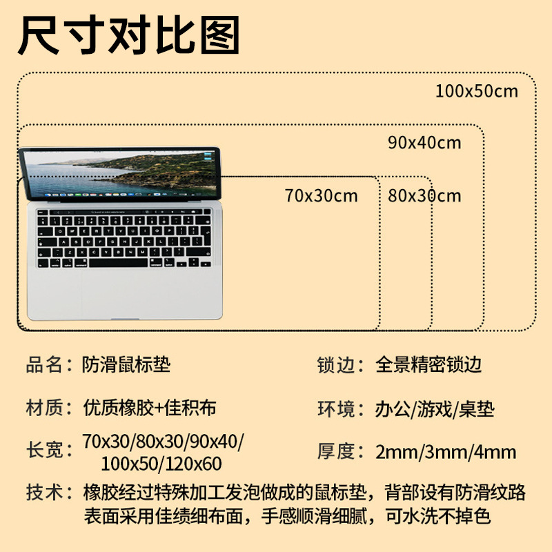 Picture of Large Dirt-resistant Office Special Enlarge Thickened Mouse Pad Shortcut Key Computer Desk Pad Office Desk Pad to Customize