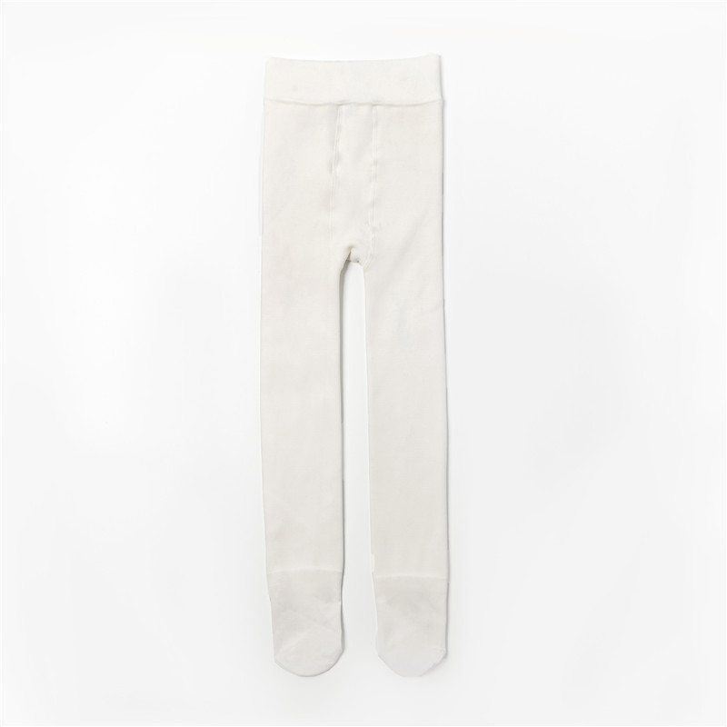 Picture of Nylon Winter Children's girls' leggings flesh skin color light legs fleece-lined thick pantyhose step-on white dance socks
