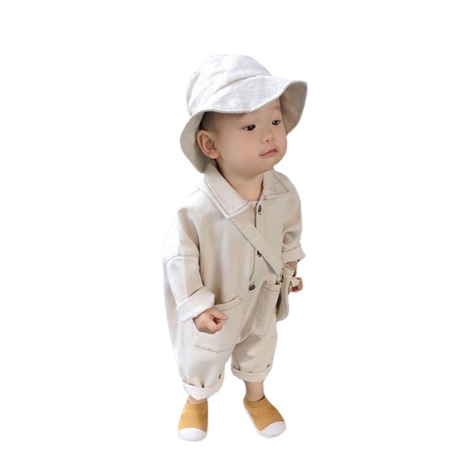Picture of Baby and Toddler's Denim Jumpsuit Spring and Autumn Long-sleeved Workwear Cowboy Clothes Baby Climbing Clothes Boys' and Girls' Cowboy Fashion