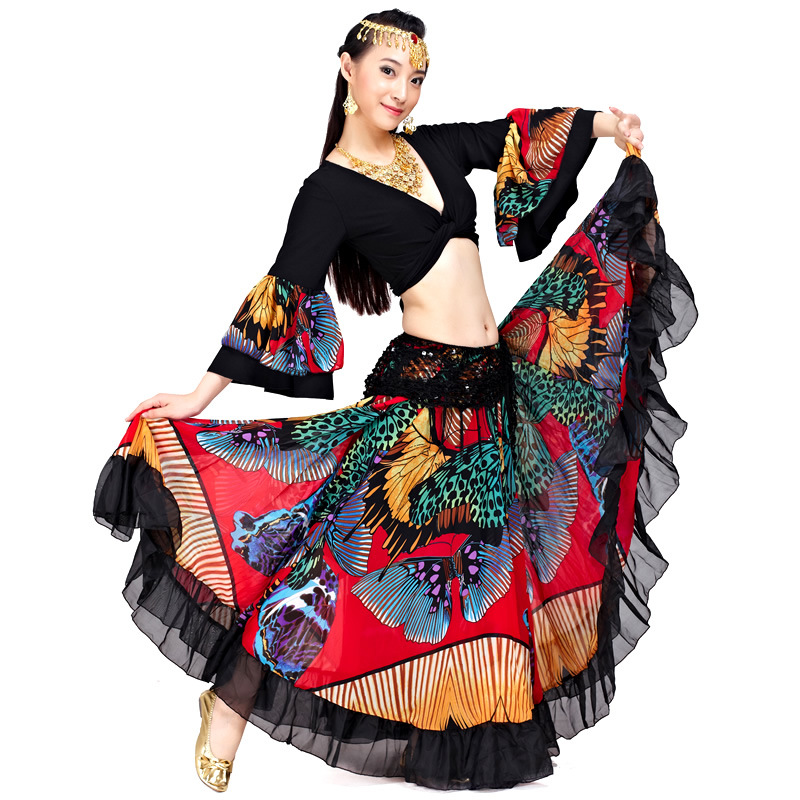 Picture of Big flower skirt suit 720 degree belly dance professional skirt charm 23 meters big skirt source factory outlet
