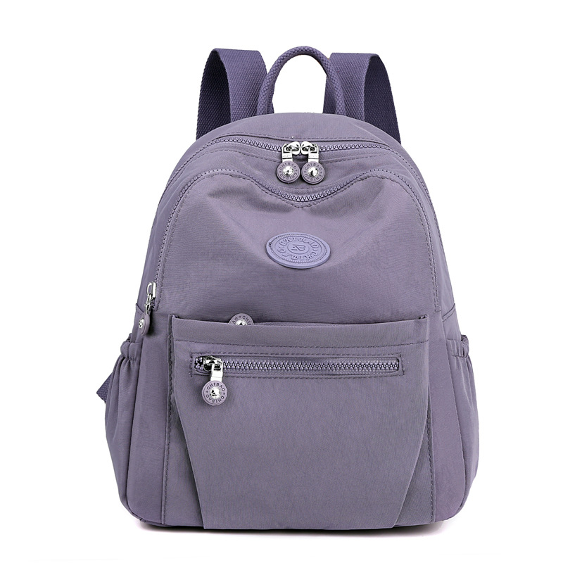 Picture of Fashion Women's Backpack Lightweight Water-repellent Nylon Cloth Bag Fashionable Outdoor Travel Bag Large Capacity Student Schoolbag