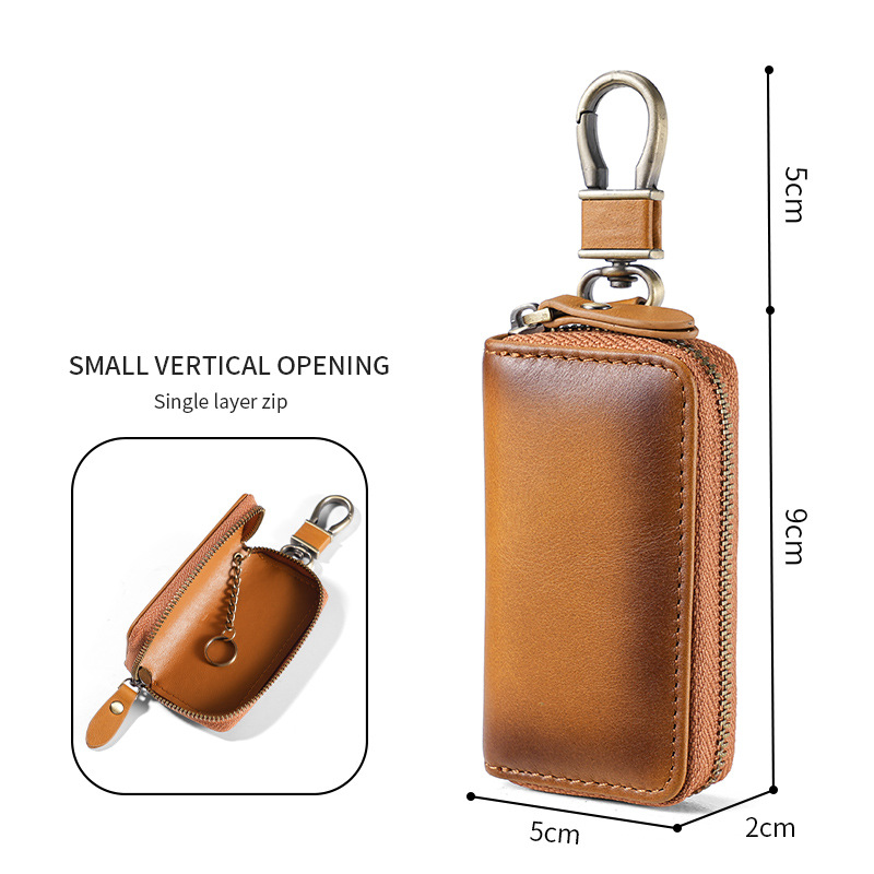 Picture of 2023 New Color Key Case Genuine Leather Men's Retro Car Key Protective Case Coloring Single and Double Layer Key Case