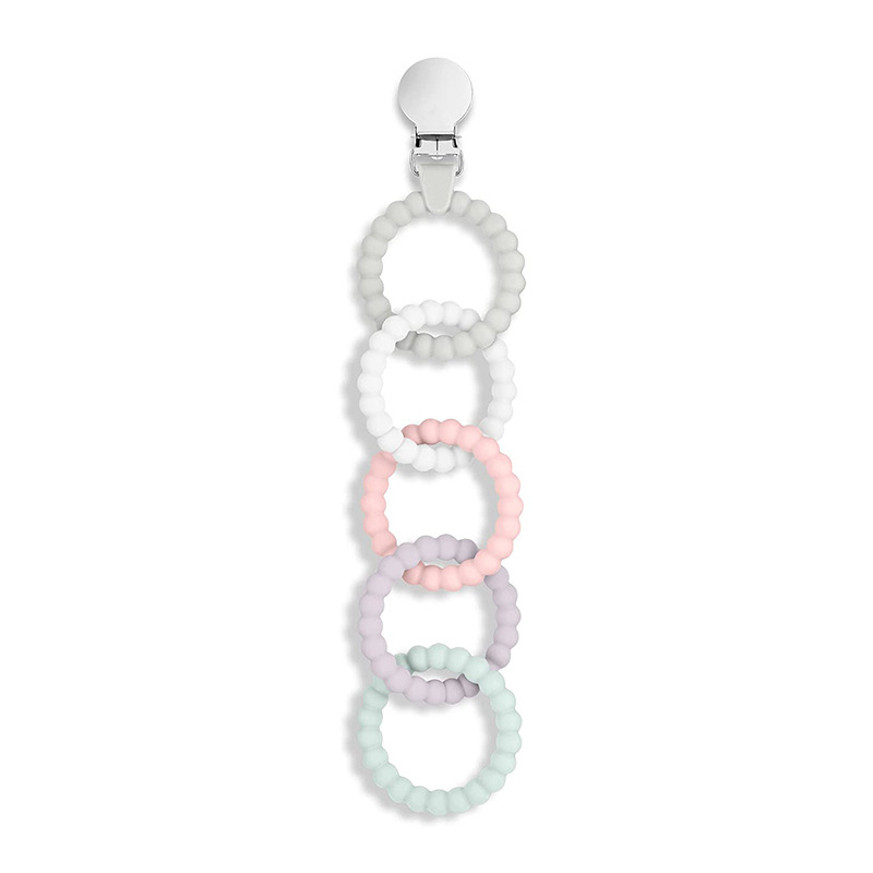 Picture of Amazon's New Five-Ring Kidsren's Teether, Toddler Teeth Chewing Toy Teether, Ring Elastic Chewing Fun