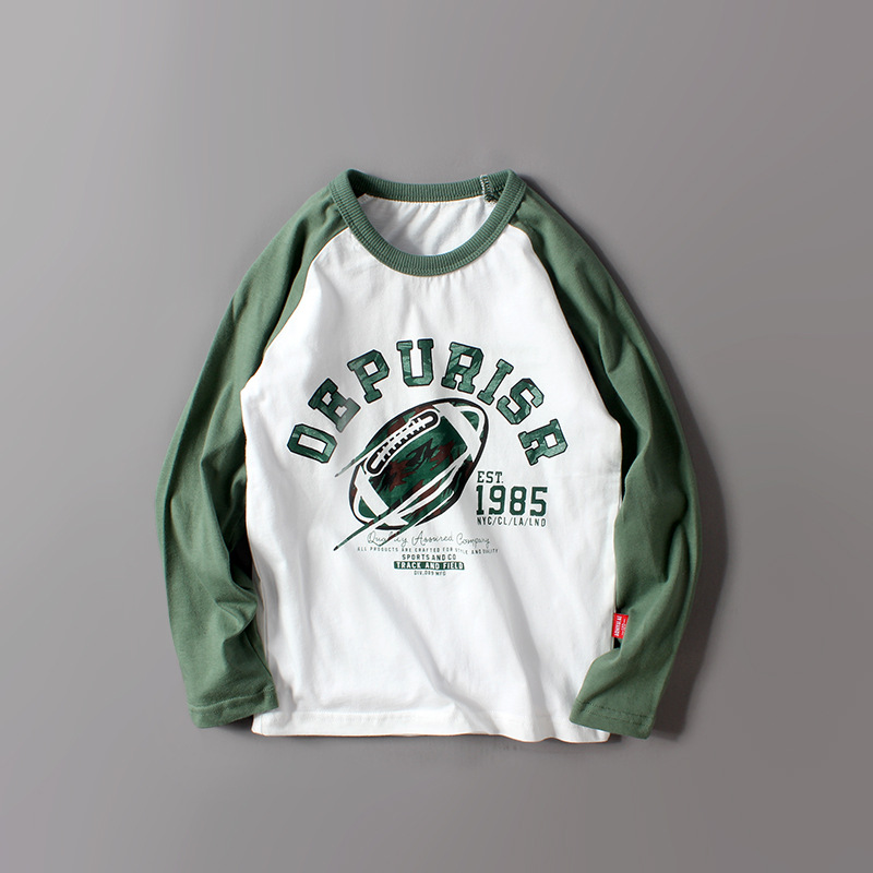 Picture of Children's T-shirt 2025 Spring Korean New Children's Wear Long Sleeve Mid-Big Children's Cotton Boys' Long Sleeve Base Shirt