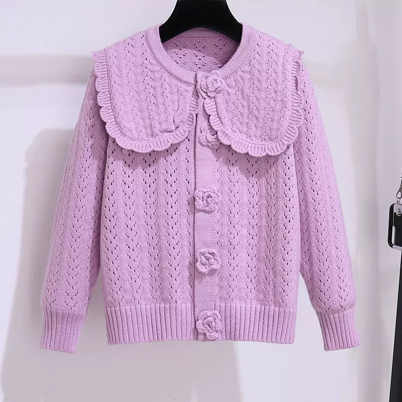 Girls' knitted cardigan autumn new children's western style spring and autumn sweater coat little girl's top autumn clothing