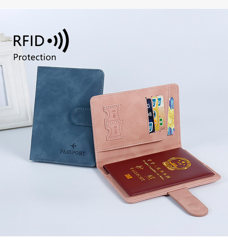 Picture of Spot New Rfid Passport Holder Convenient Multi-Functional Document Holder Pu Material Storage Travel Passport Bag