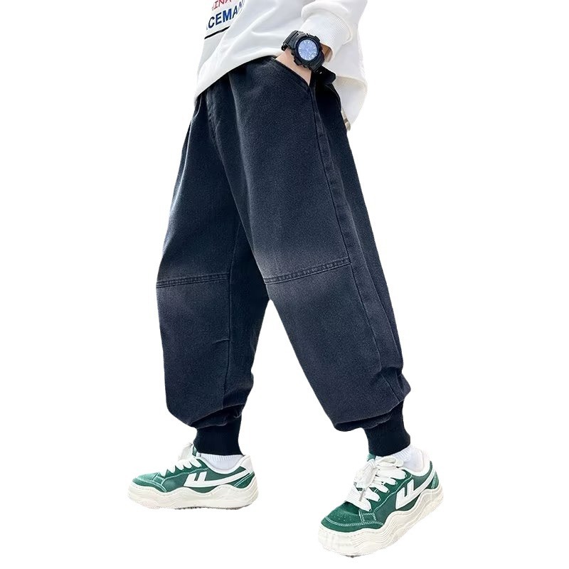 Picture of 2024 children's clothing new children's pants autumn versatile boys' casual pants middle and big children boys' jeans ankle-tied pants