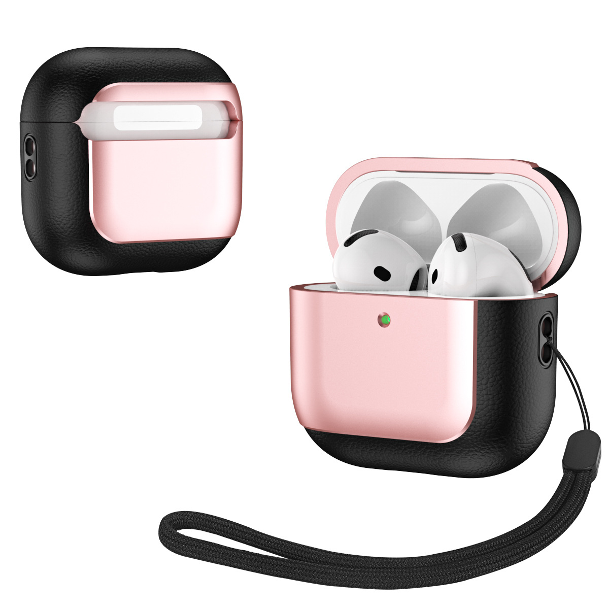 Picture of Electroplated Leather Airpodspro2 Protective Case Suitable for Apple Headphone Protective Case AirPods 4 Bluetooth Ear Shell