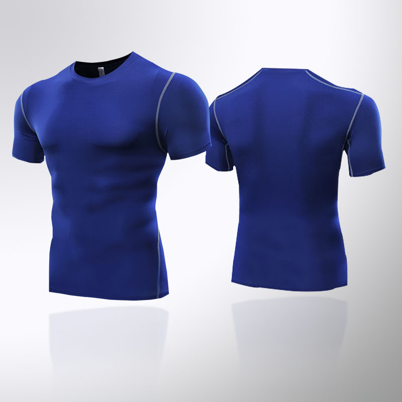 Picture of Sports Short Sleeve Men's Quick-Dry T-Shirt Stretch Tight PRO Football Basketball Training Base Clothes Running Fitness Top