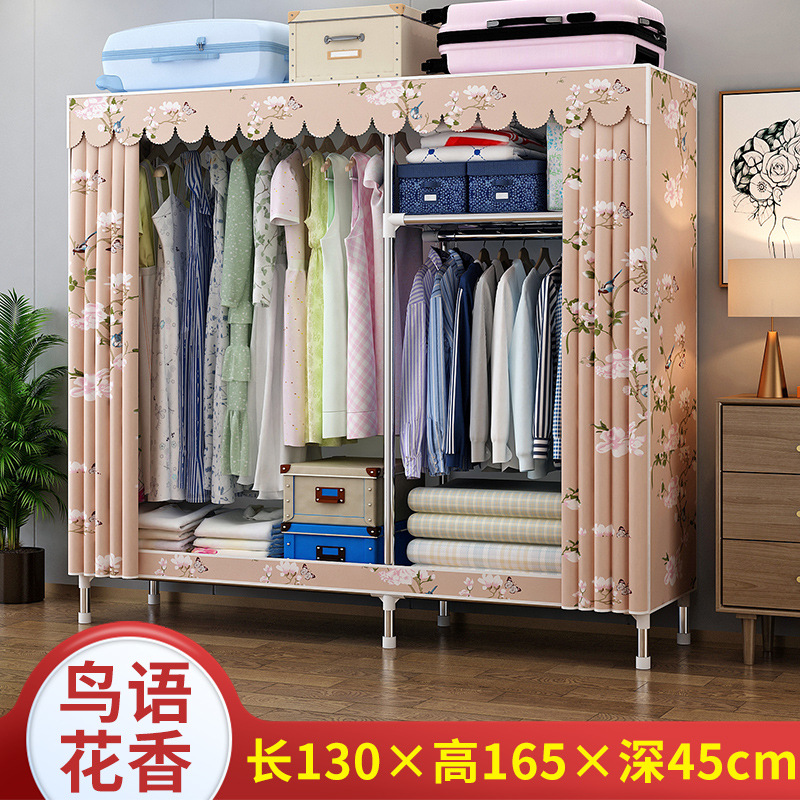 Picture of 2025 New Steel Pipe Fabric Wardrobe Simple Assembly Wardrobe Home Bedroom Cabinet Rental Single Wardrobe