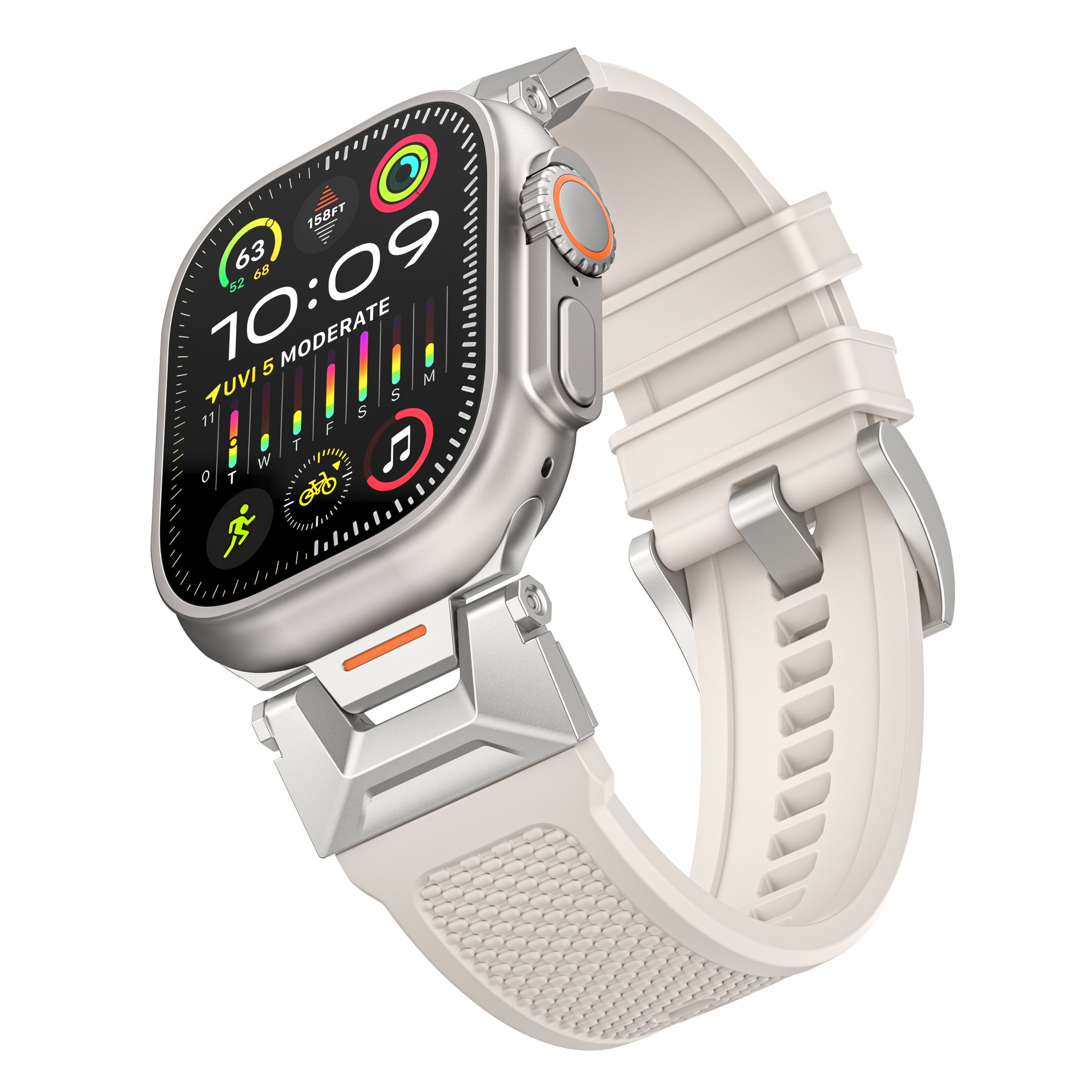 For Apple Watch with Special Forces iwatch10Ultra2 S987654 Stainless Steel Rubber Strap Wholesale