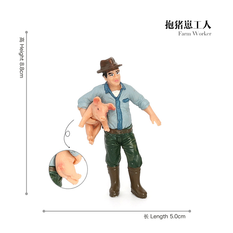 Picture of Cross-border Simulation Plant Doll Model Scene Ornaments DIY Farm House Workers Fence Stone Model Toys