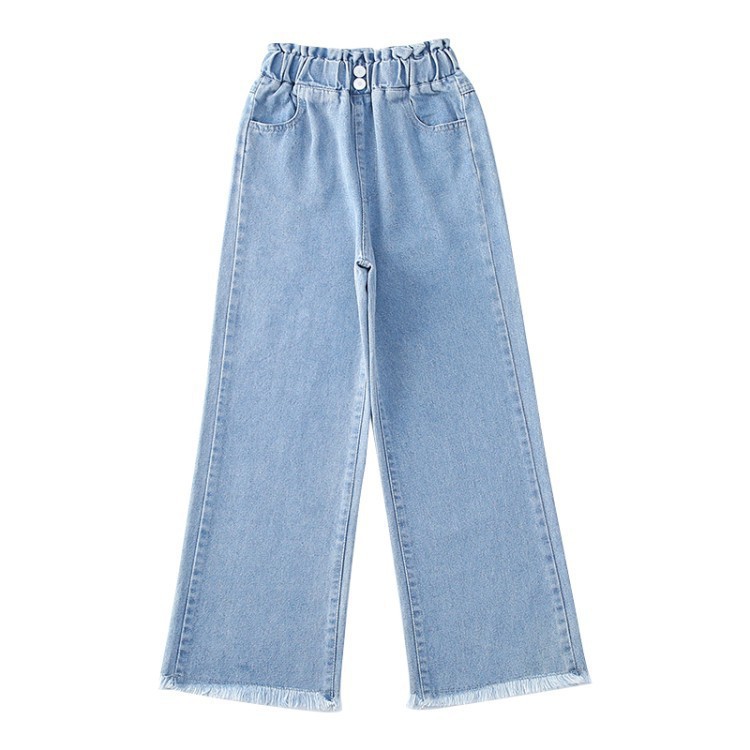 Picture of Girls' jeans wide-leg pants 2023 Spring and Autumn New Western style medium and large Children Korean style autumn pants outer pants