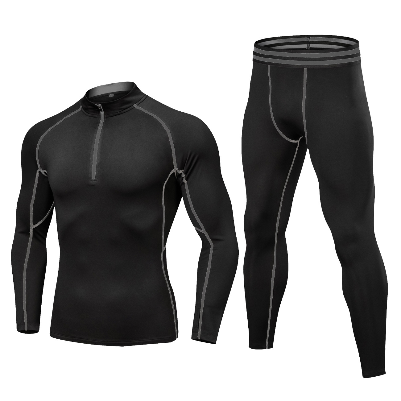 Picture of Cross-Border Long-Sleeved Cycling Clothing, Warm and Breathable Fitness Clothing, Fleece Warm Half-Zip Training Fleece Clothing # 120