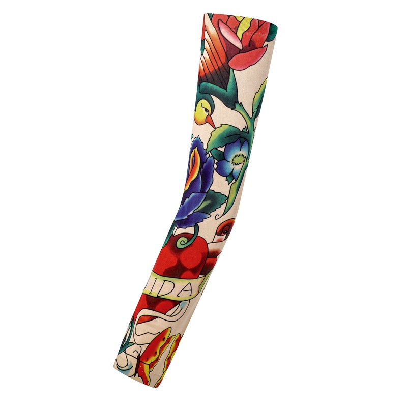 Picture of Outdoor Sleeve Tattoo Sleeve Seamless Men's and Women's Flower Arm Riding Sunscreen Sleeve Tattoo Arm Gifts